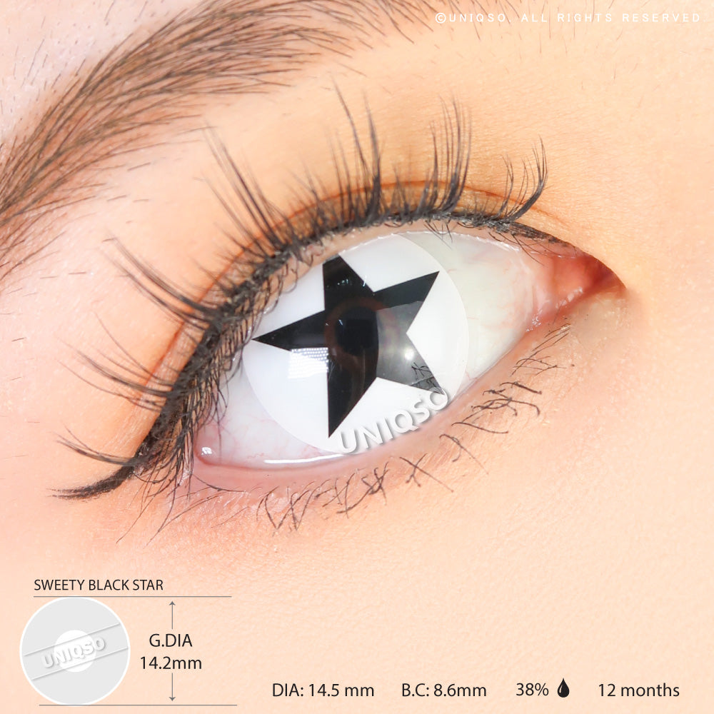 Sweety Anime Black Star (1 lens/pack)-Colored Contacts-UNIQSO