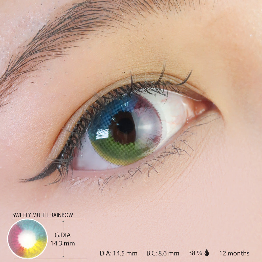 Sweety Multil Rainbow (1 lens/pack)-Colored Contacts-UNIQSO