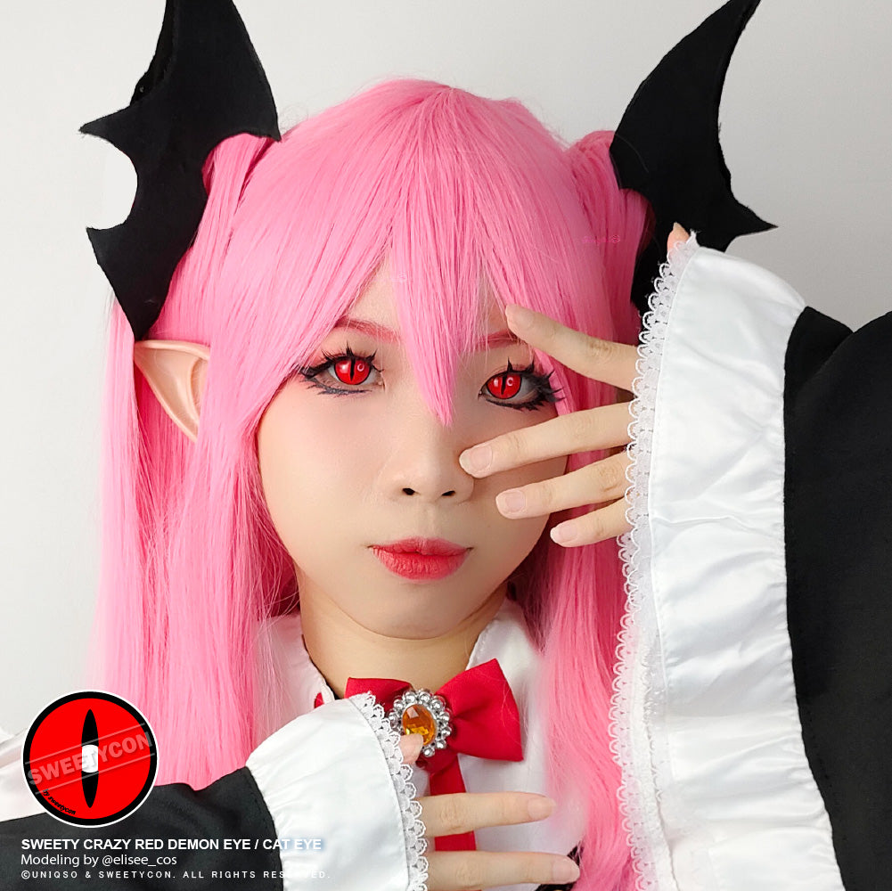 Sweety Crazy Red Demon Eye / Cat Eye (1 lens/pack)-Crazy Contacts-UNIQSO