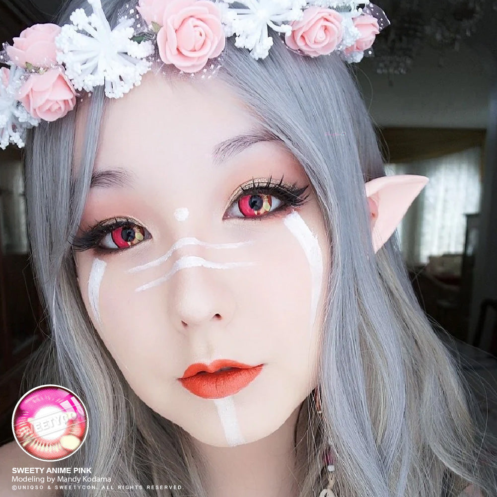 Sweety Anime Pink (1 lens/pack)-Colored Contacts-UNIQSO