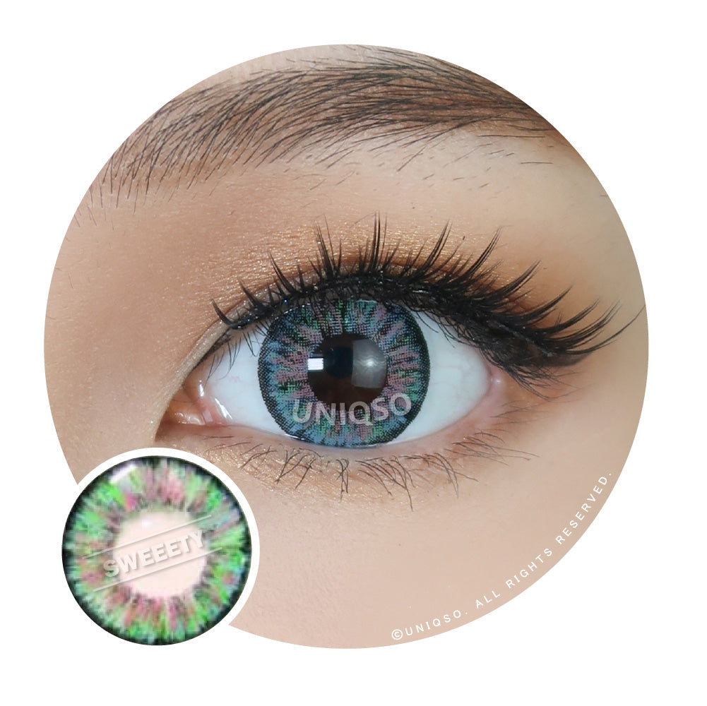 Western Eyes Bella 4 Tones Green Blue (1 lens/pack)-Colored Contacts-UNIQSO