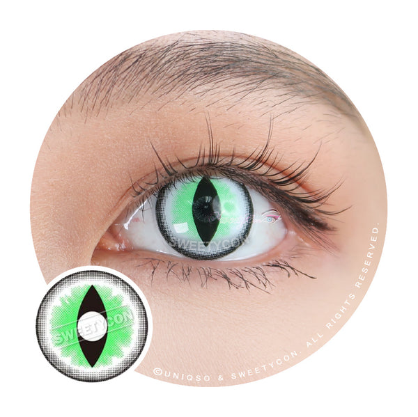 Sweety Crazy Sexy Cat Eye Green (1 lens/pack)-Crazy Contacts-UNIQSO