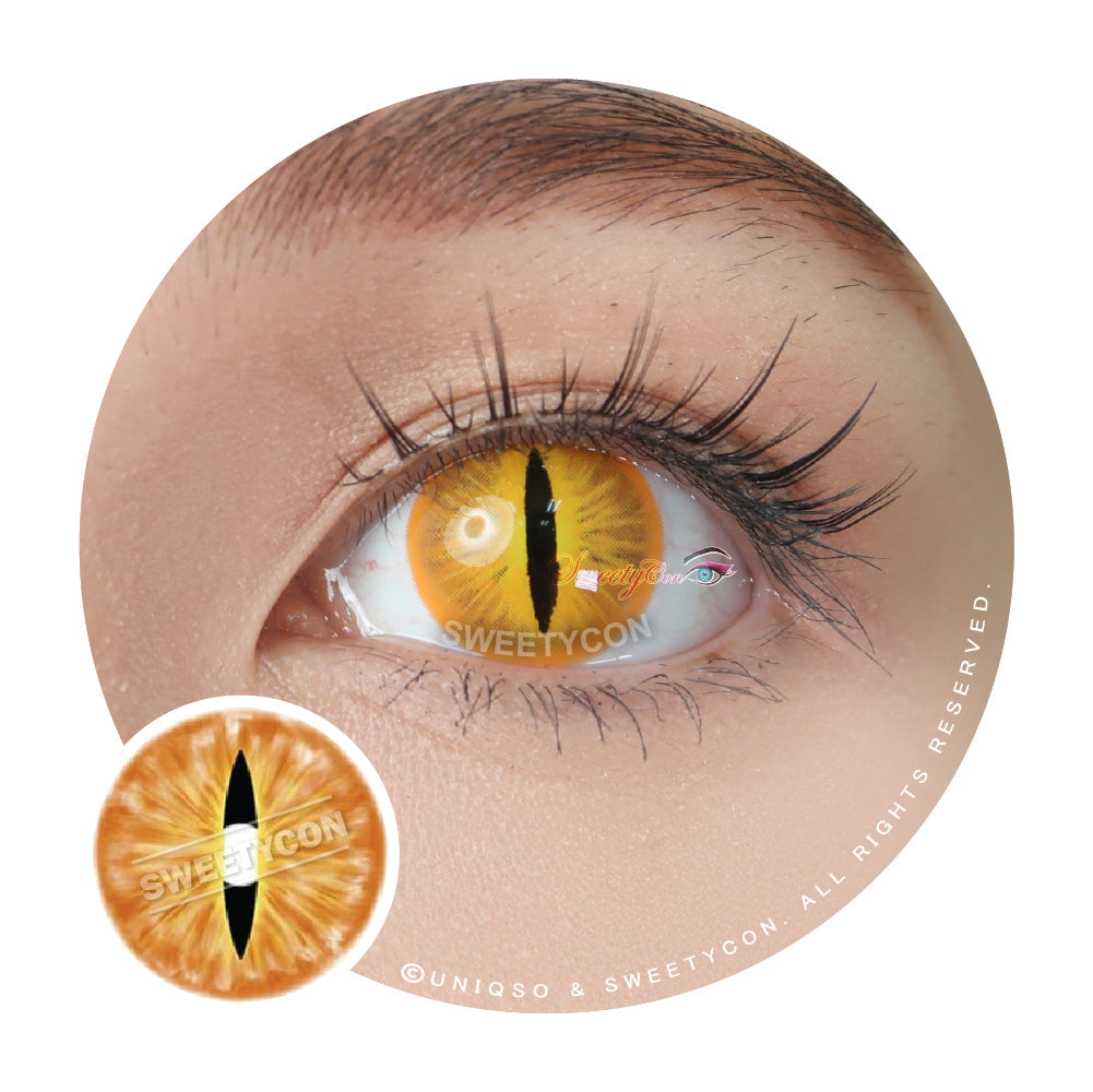 Sweety Crazy Orange Demon Eye / Cat Eye (New) (1 lens/pack)-Crazy Contacts-UNIQSO