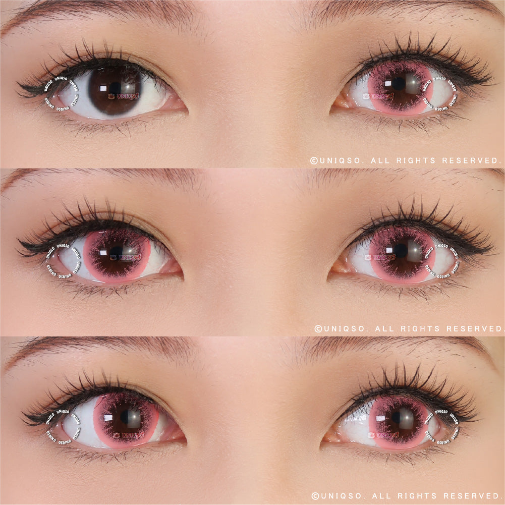 Western Eyes Bubble Pink (1 lens/pack)-Colored Contacts-UNIQSO