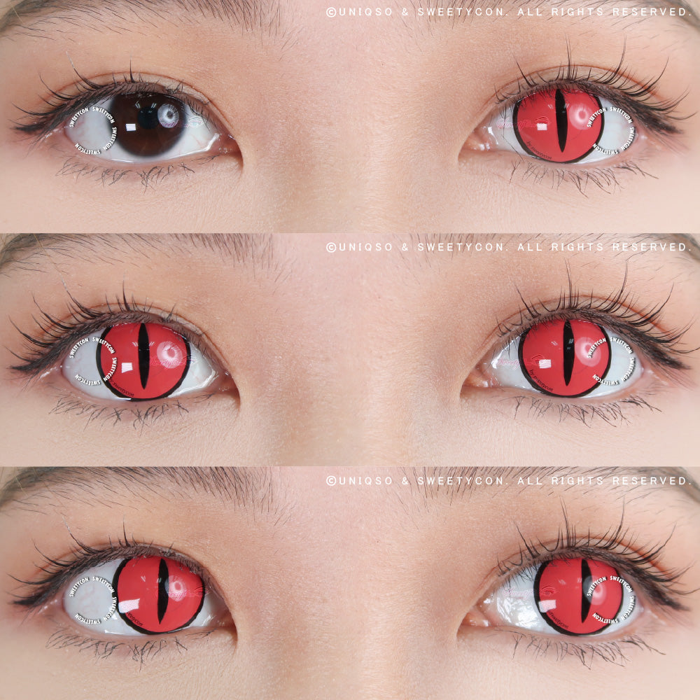 Sweety Crazy Pink Demon Eye / Cat Eye (1 lens/pack)-Crazy Contacts-UNIQSO