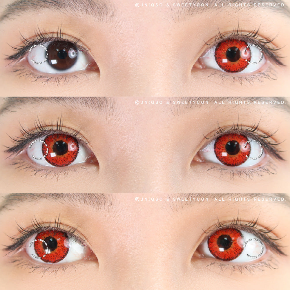 Sweety Snow Red (1 lens/pack)-Colored Contacts-UNIQSO