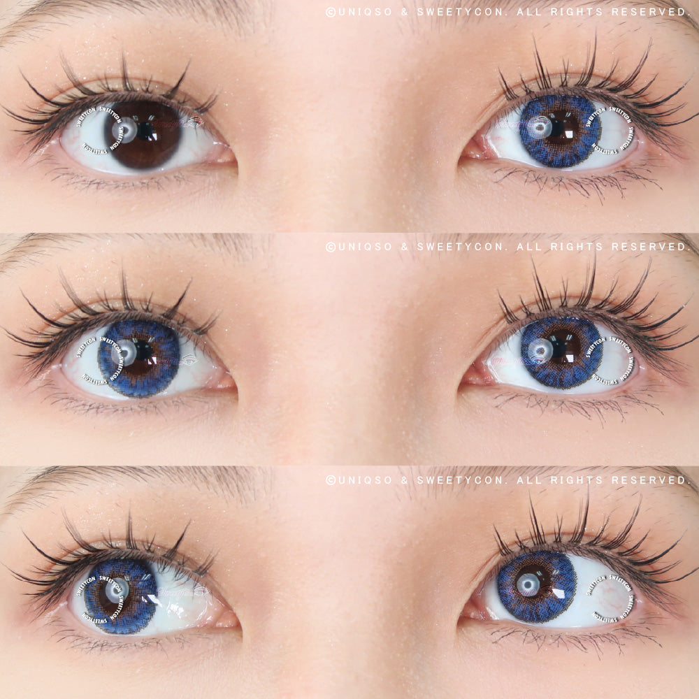 Sweety 3 Tones Blue (1 lens/pack)-Colored Contacts-UNIQSO