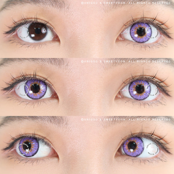 Sweety Snow Violet (1 lens/pack)-Colored Contacts-UNIQSO