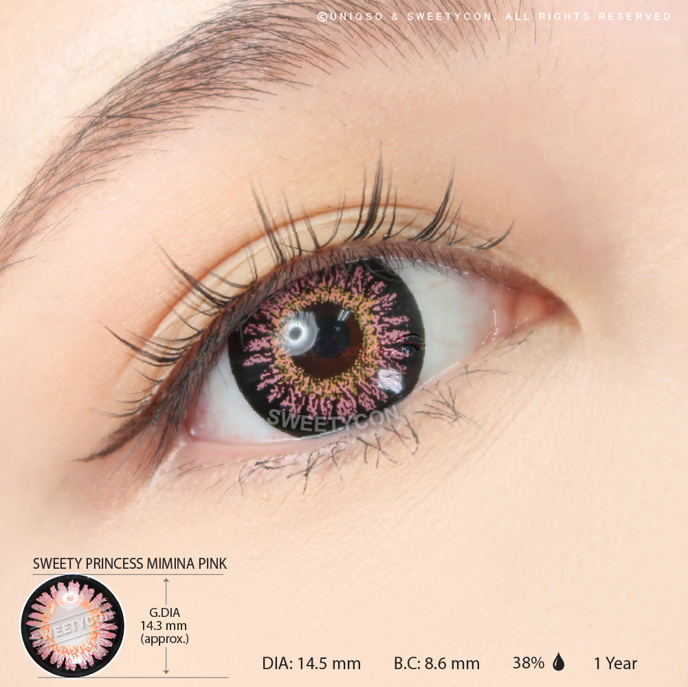 Sweety Princess Mimina Pink (1 lens/pack)-Colored Contacts-UNIQSO