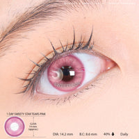 1 Day Sweety Star Tears Pink (2 or 10 lenses/pack)-Colored Contacts-UNIQSO