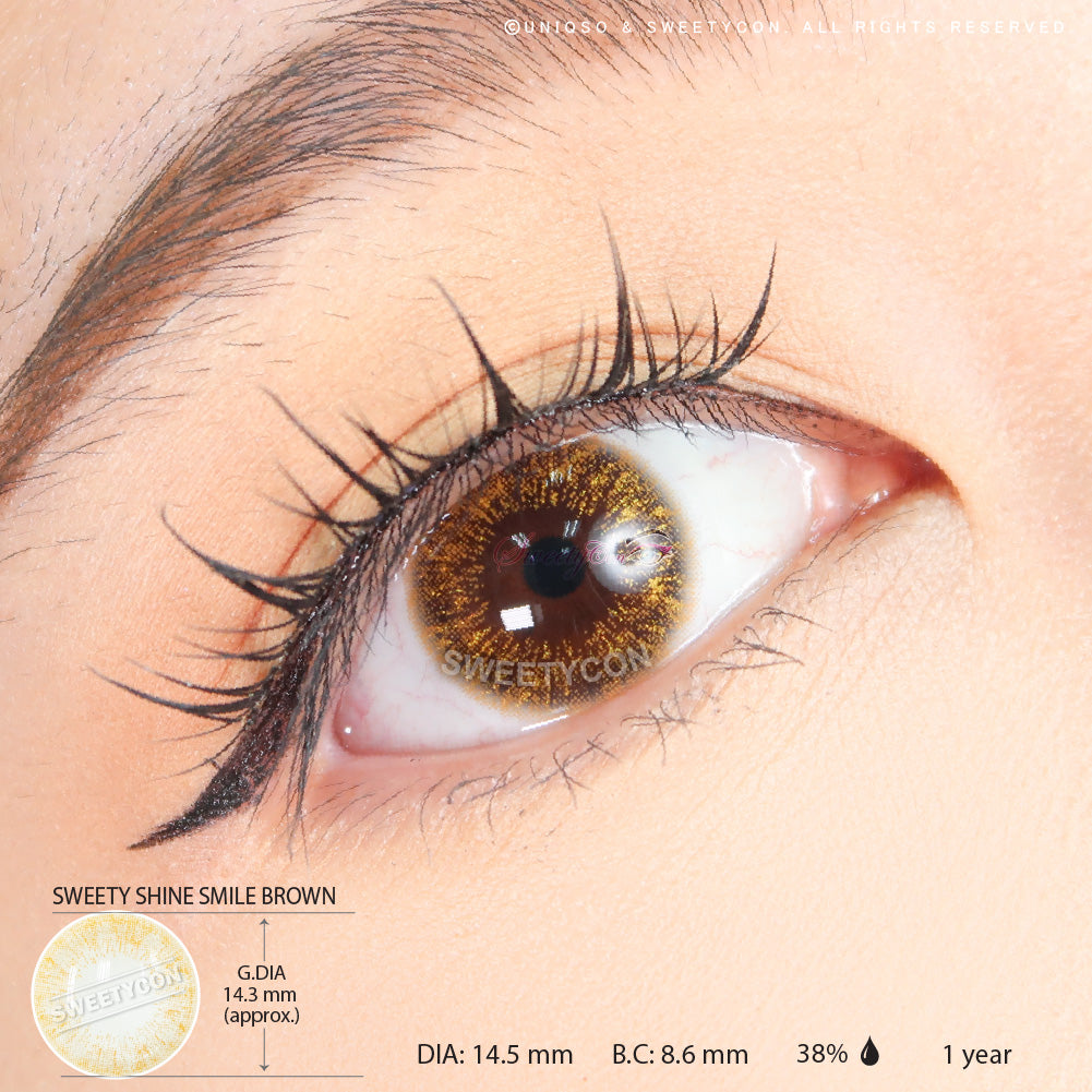 Sweety Shine Smile Brown (1 lens/pack)-Colored Contacts-UNIQSO