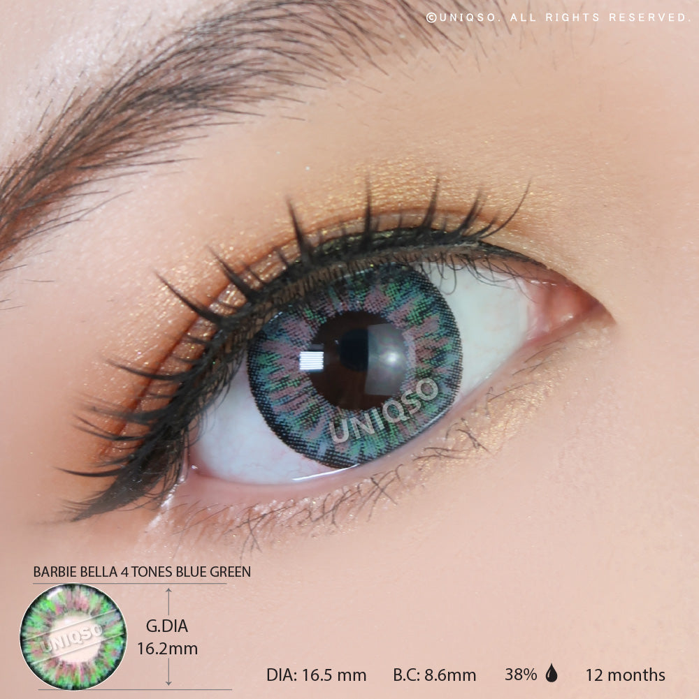 Western Eyes Bella 4 Tones Green Blue (1 lens/pack)-Colored Contacts-UNIQSO