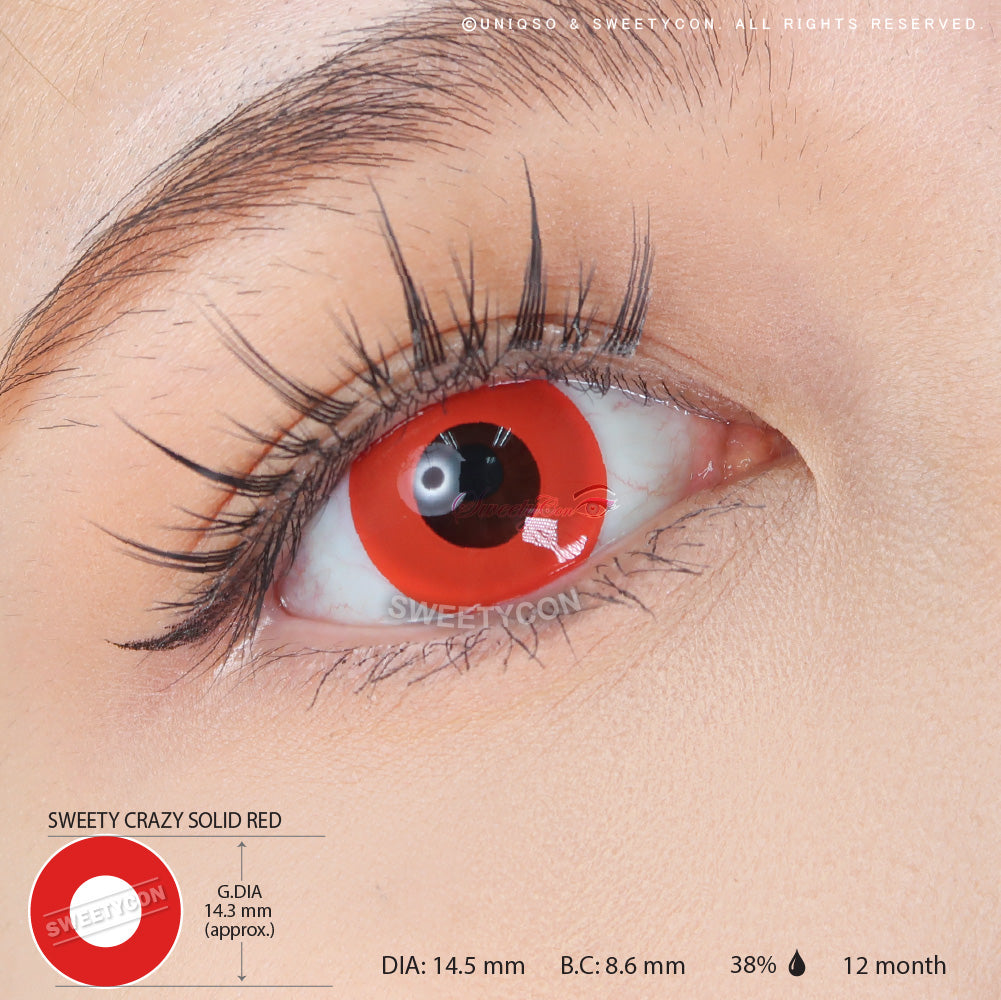 Sweety Crazy Solid Red (1 lens/pack)-Crazy Contacts-UNIQSO