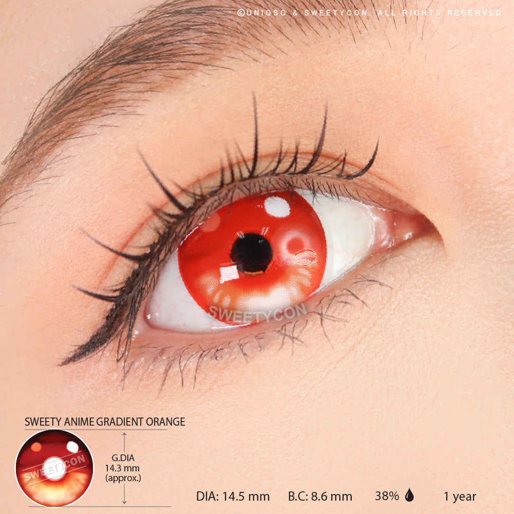 Sweety Anime Gradient Orange (1 lens/pack)-Colored Contacts-UNIQSO