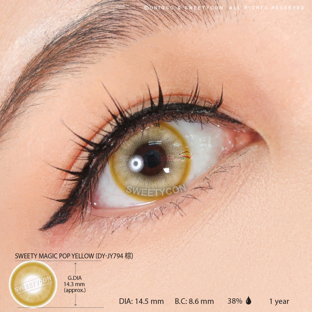 Sweety Magic Pop Yellow (1 lens/pack)-Colored Contacts-UNIQSO