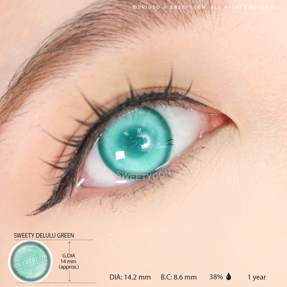 Sweety Delulu Green (1 lens/pack)-Colored Contacts-UNIQSO