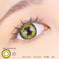 Sweety Akaten Yellow (1 lens/pack)-Colored Contacts-UNIQSO