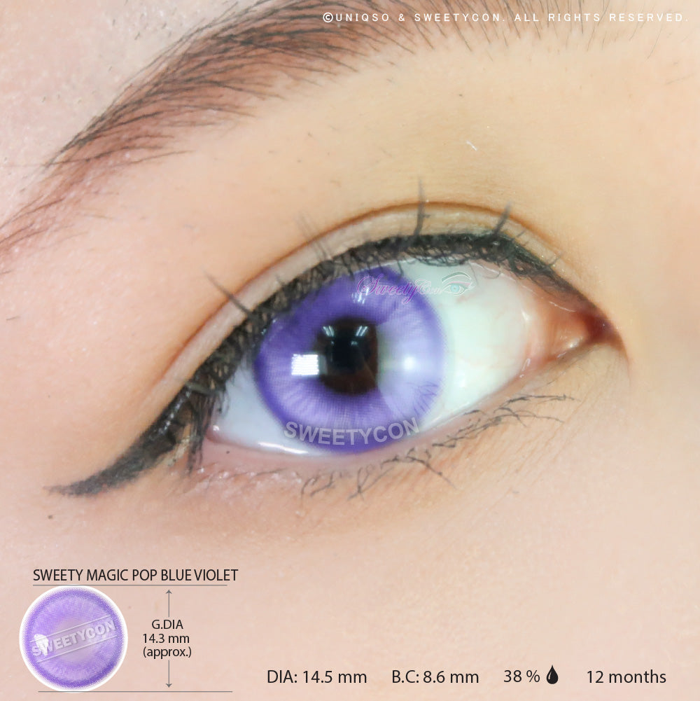 Sweety Magic Pop Blue Violet (1 lens/pack)-Colored Contacts-UNIQSO