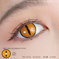 Sweety Crazy Gold Demon Eye / Cat Eye (1 lens/pack)-Crazy Contacts-UNIQSO