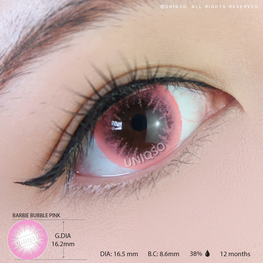 Western Eyes Bubble Pink (1 lens/pack)-Colored Contacts-UNIQSO