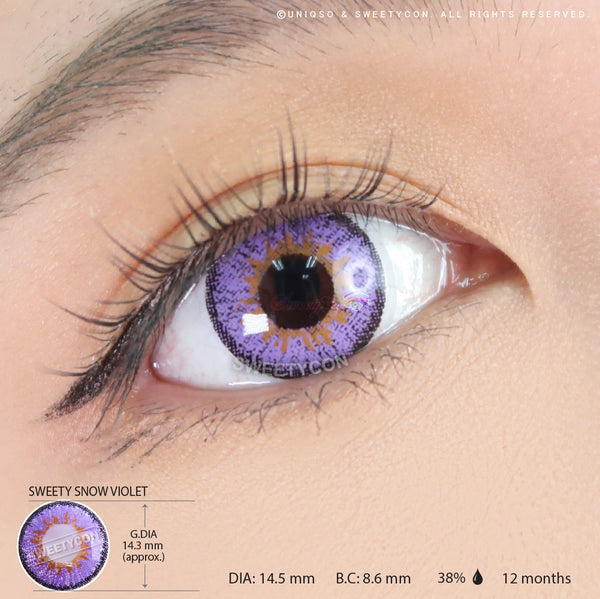 Sweety Snow Violet (1 lens/pack)-Colored Contacts-UNIQSO