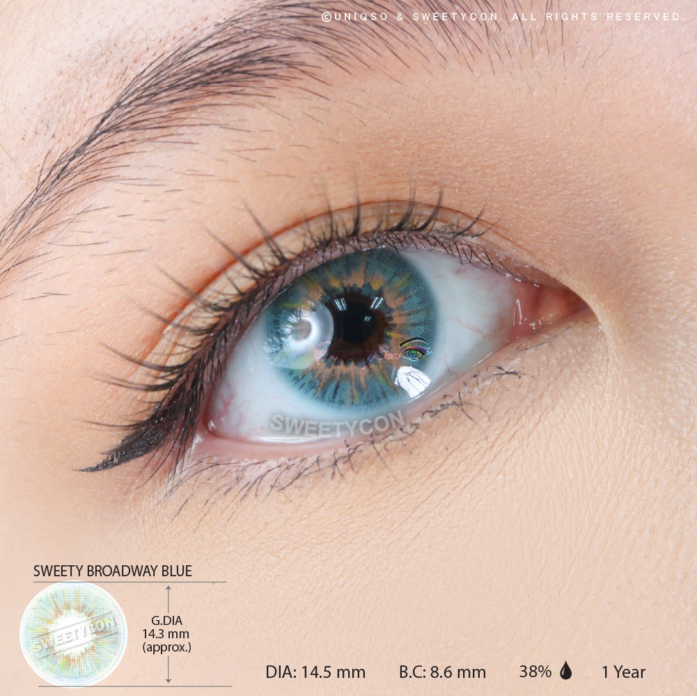 Sweety Broadway Blue (1 lens/pack)-Colored Contacts-UNIQSO