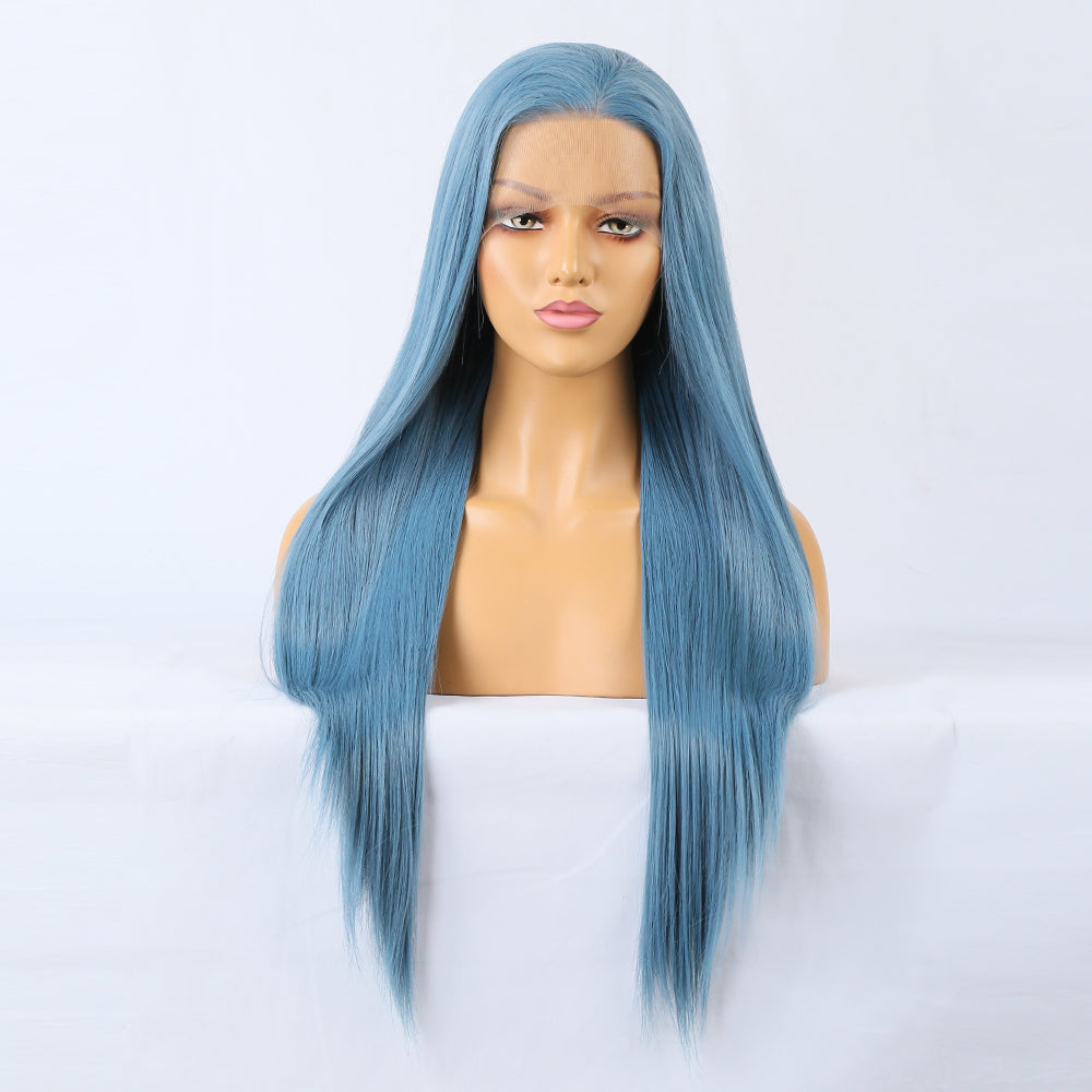 Premium Wig - Charming Victoria Long Straight Blue Hair Wigs-Lace Front Wig-UNIQSO