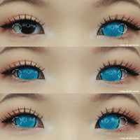 Sweety Mini Sclera Cyan Mesh Rim (1 lens/pack)-Mini Sclera Contacts-UNIQSO