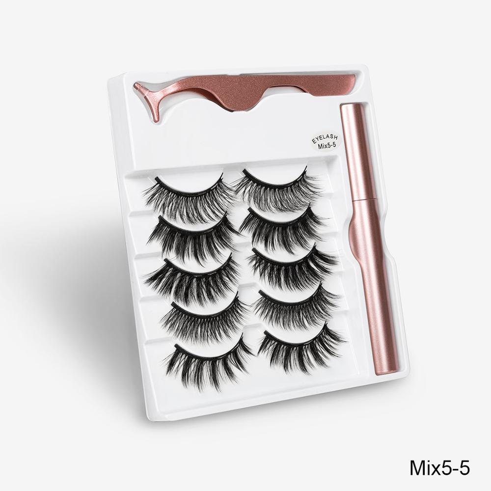 Sexy Sheep Magnetic Faux Mink Volume Eyelashes Kit Set (5 Pairs)-Magnetic Eyelash-UNIQSO