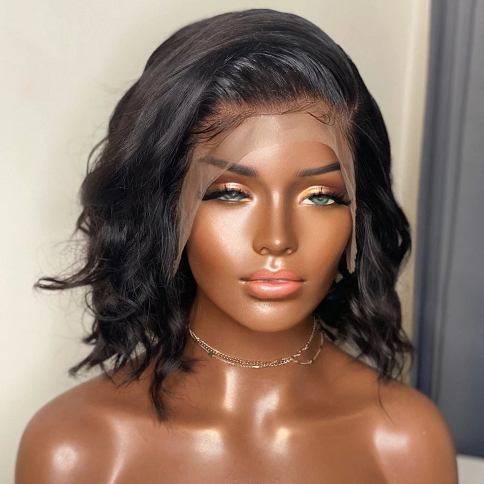 Premium Wig - Big Bling Black Short Curly Lace Front Wig-Lace Front Wig-UNIQSO