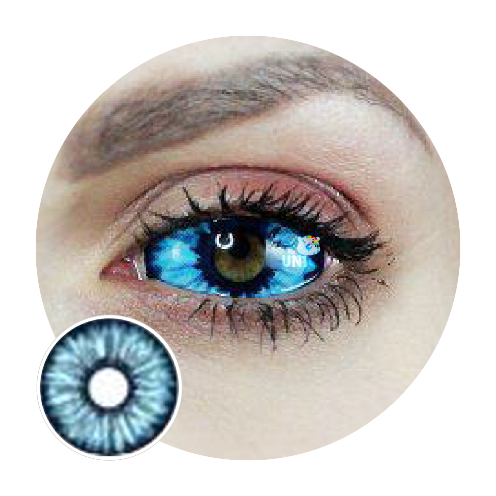 Sweety Blue Sclera Contacts - Blue Elf (1 lens/pack)-Sclera Contacts-UNIQSO