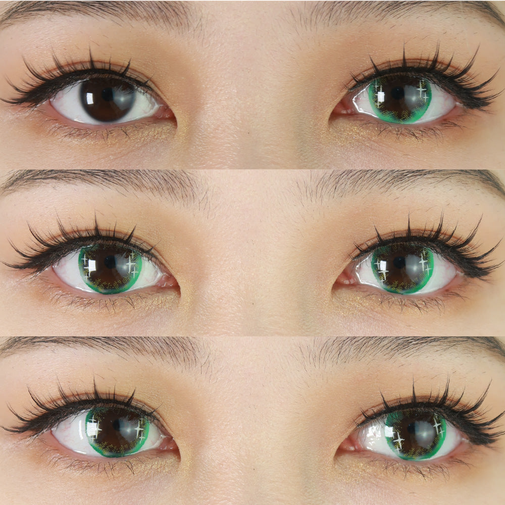 Sweety Shining Stars Green (1 lens/pack)-Colored Contacts-UNIQSO