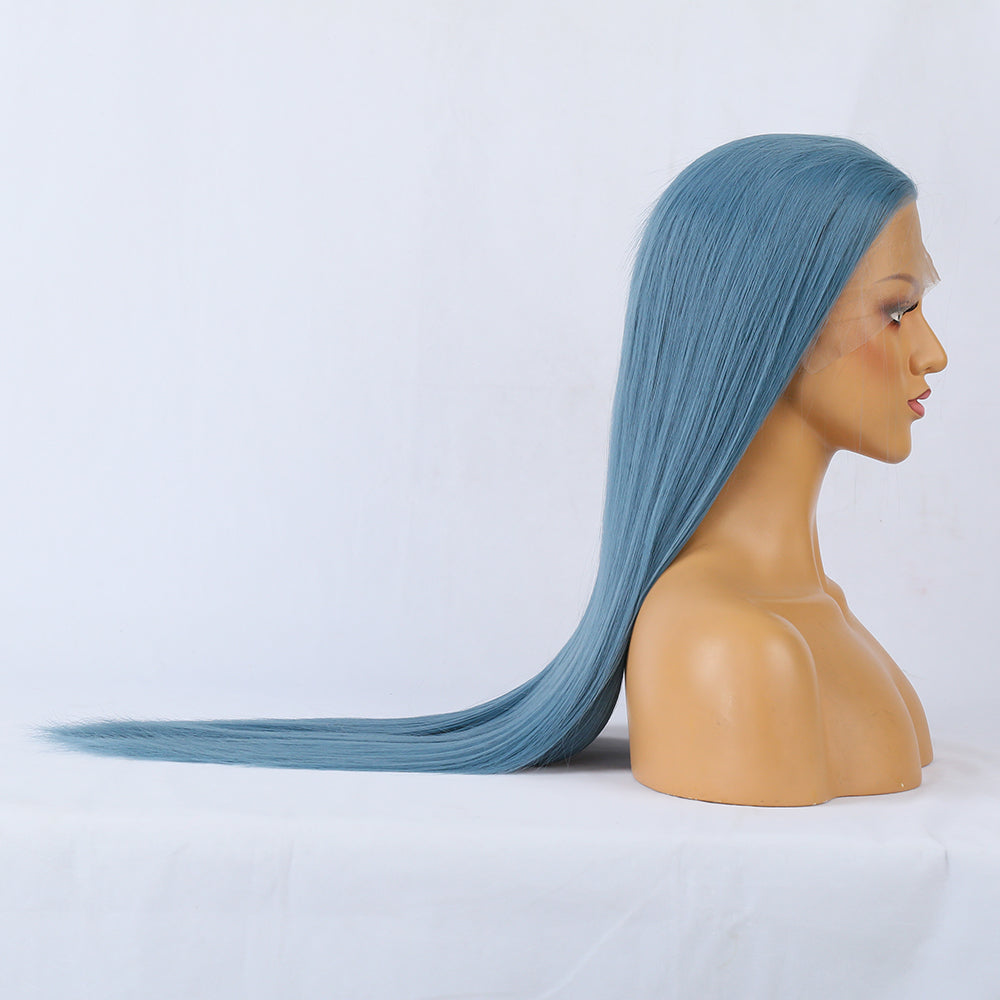 Premium Wig - Charming Victoria Long Straight Blue Hair Wigs-Lace Front Wig-UNIQSO