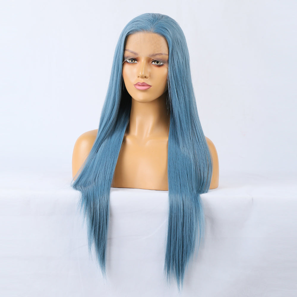 Premium Wig - Charming Victoria Long Straight Blue Hair Wigs-Lace Front Wig-UNIQSO