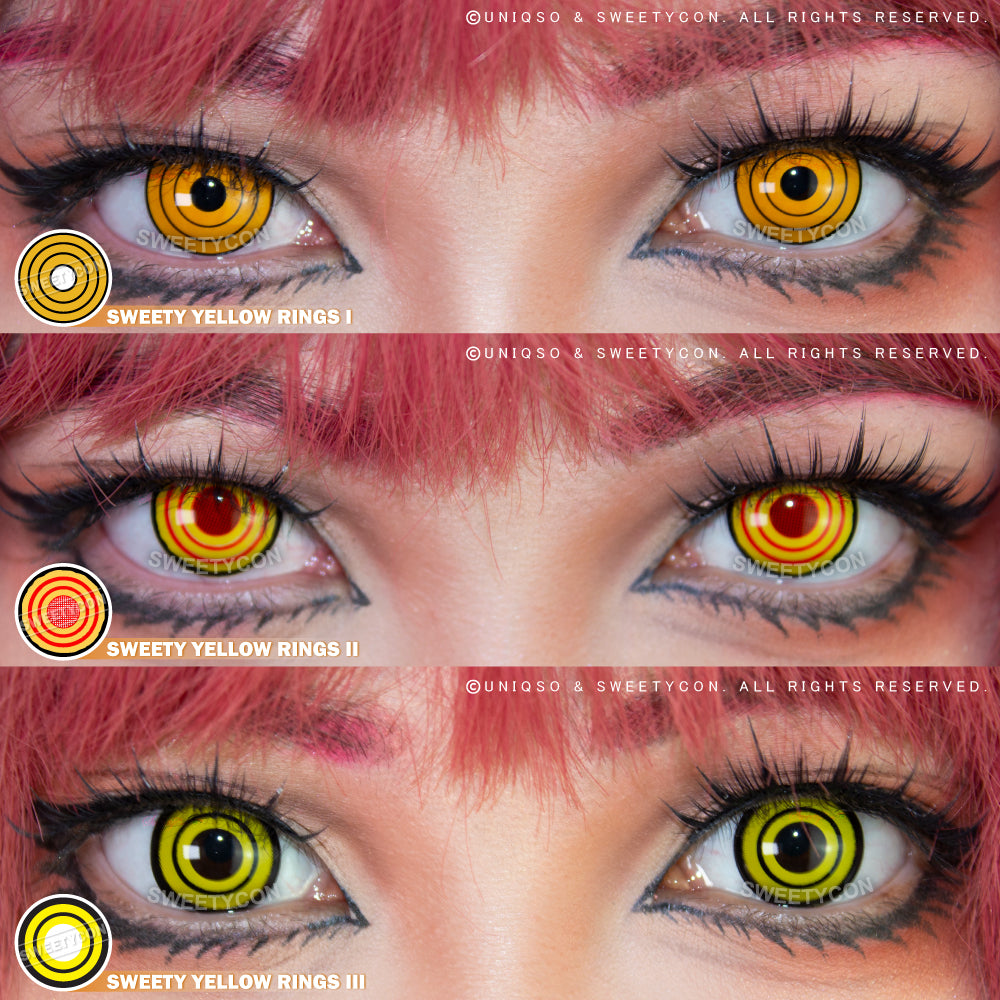 Sweety Crazy Yellow Rings V2 (Chainsaw Man - Makima) (1 lens/pack)-Crazy Contacts-UNIQSO