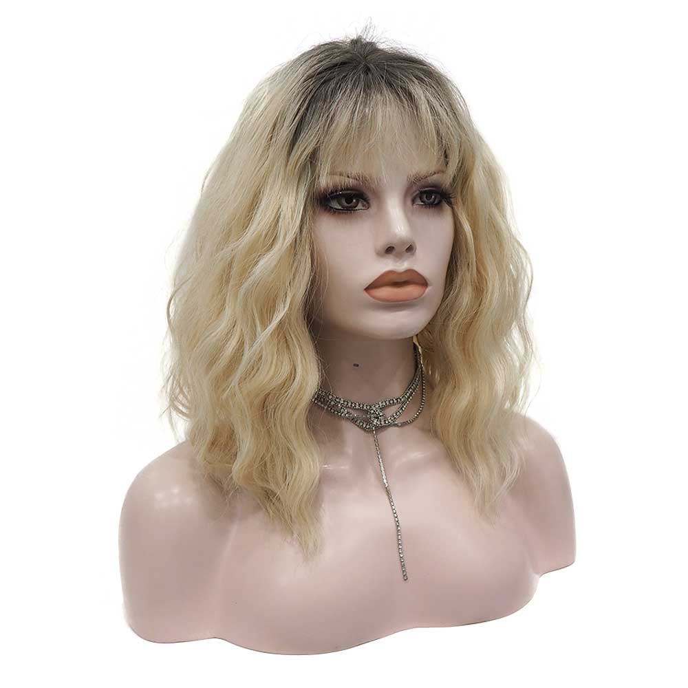 Premium Wig - Rooted Sunflower Fringe in Shoulder Length Wave Lace Front Wig-Lace Front Wig-UNIQSO