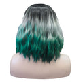 Premium Wig - Ombre Grey Turquoise Medium Curl Lace Front Wig-Lace Front Wig-UNIQSO