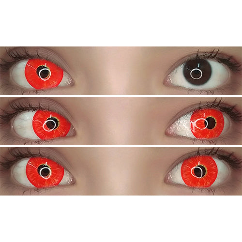 Kazzue Mini Sclera Toxic Red (1 lens/pack)-Mini Sclera Contacts-UNIQSO